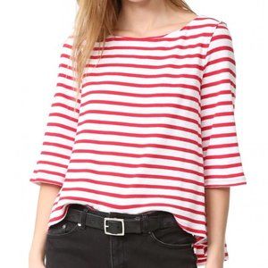 Free People Top Cannes Tee Red White Stripe Size S NWT